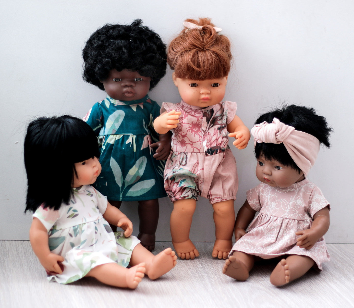Miniland - Dolls Dress 38cm - Green Leavings