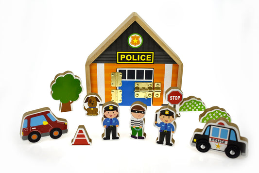 Metal Latch Playset Police