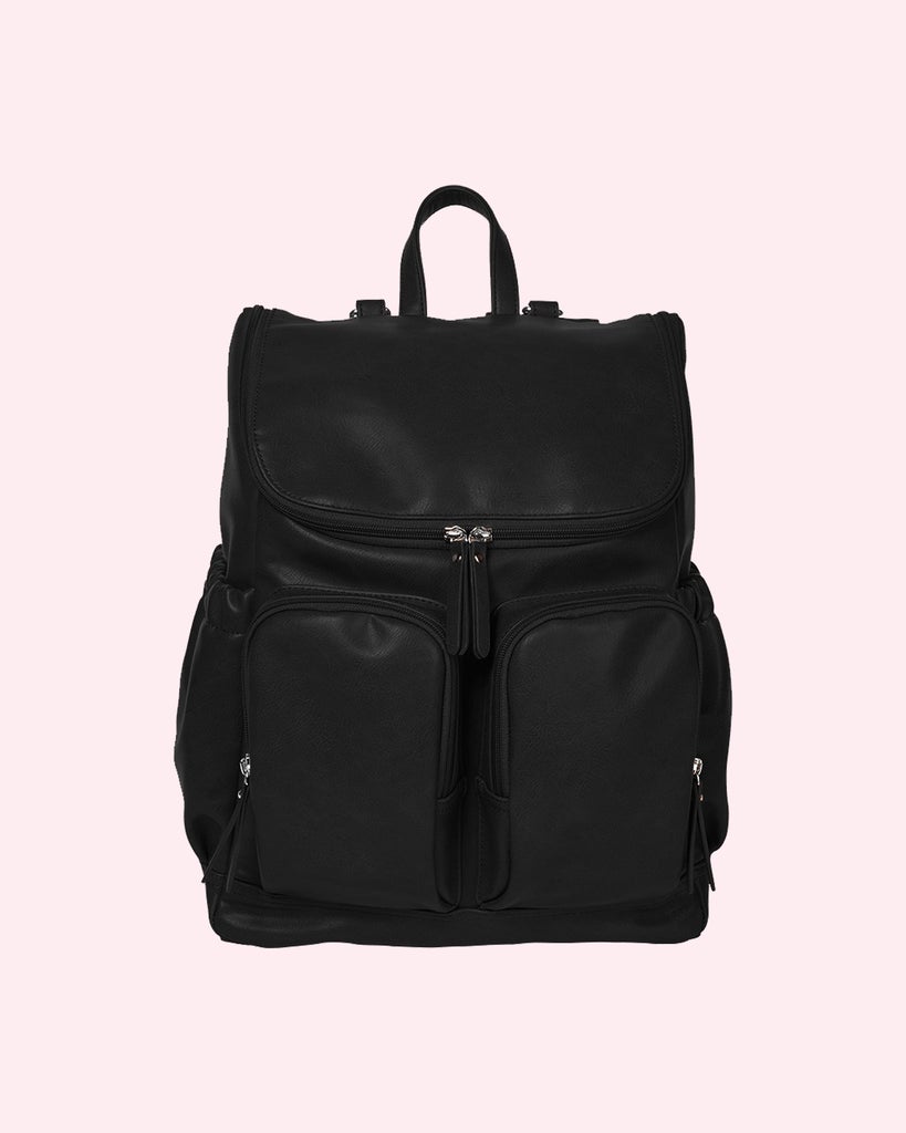 Signature Nappy Backpack - Black Vegan Leather