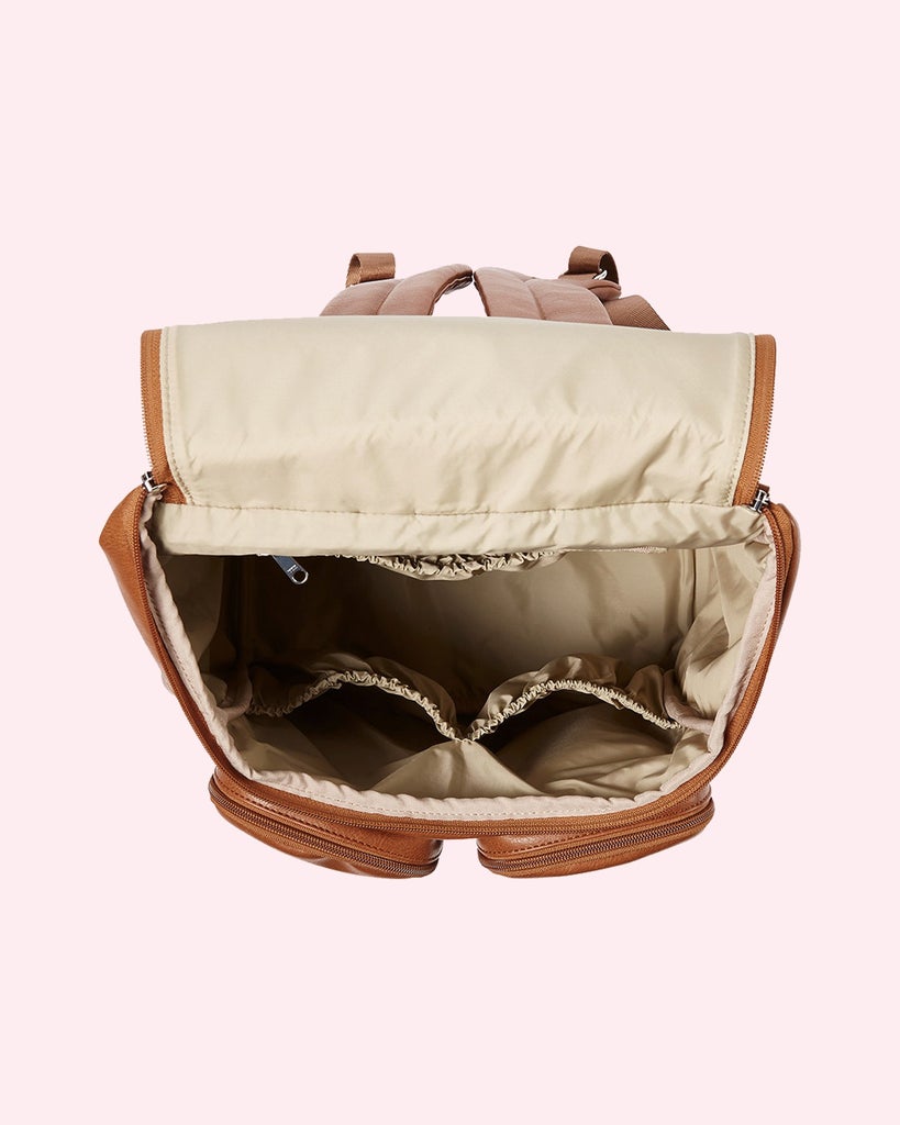 Signature Nappy Backpack - Tan Vegan Leather