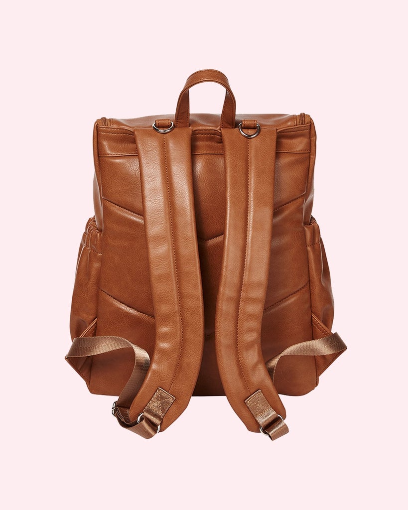 Signature Nappy Backpack - Tan Vegan Leather