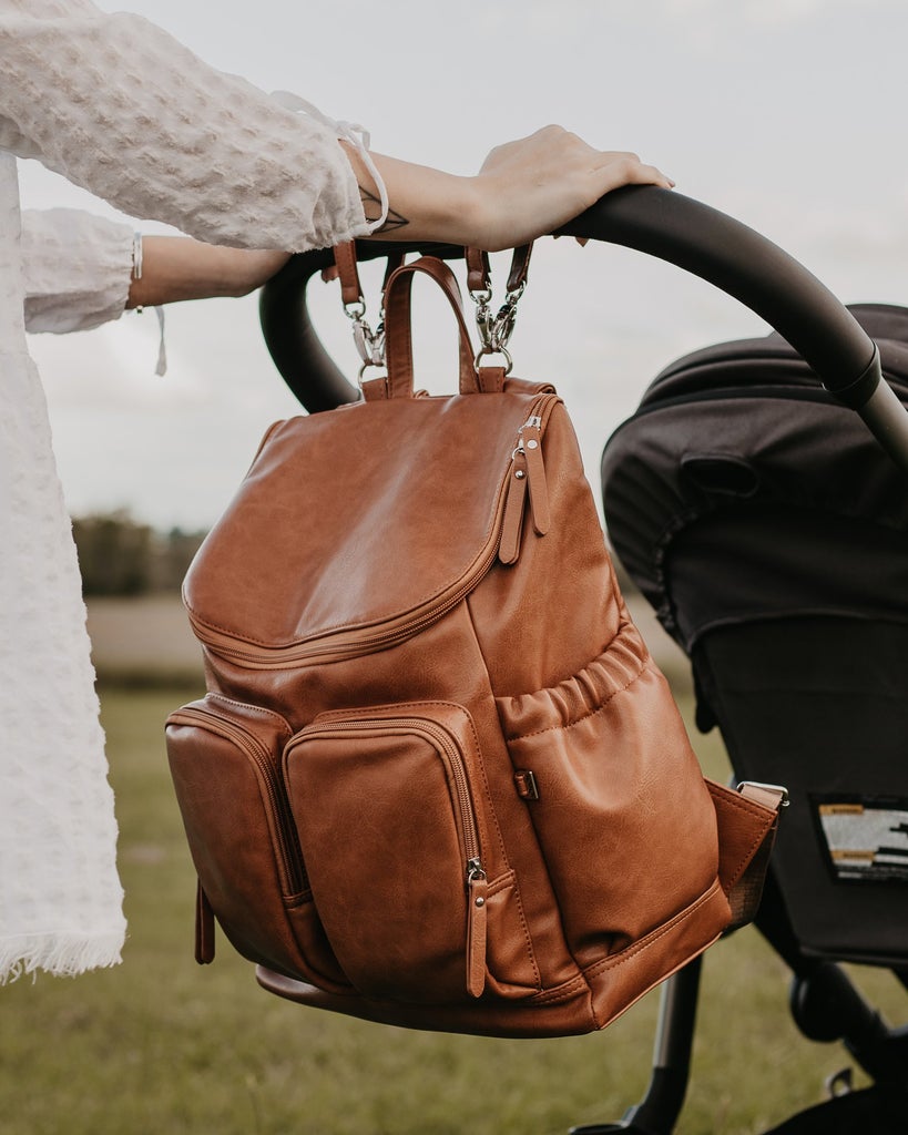 Signature Nappy Backpack - Tan Vegan Leather