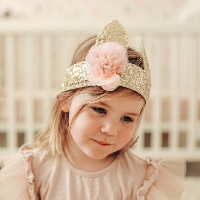 Sequin Bunny Crown - Rose Gold