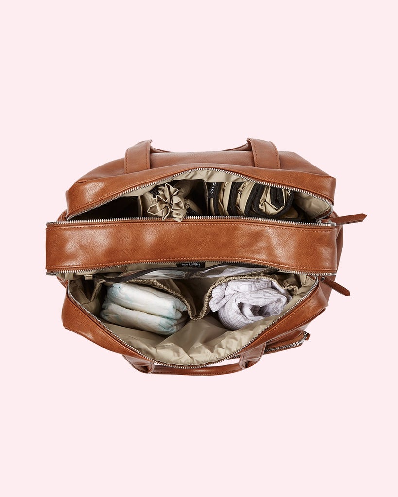Vegan Leather Nappy Carry All - Tan