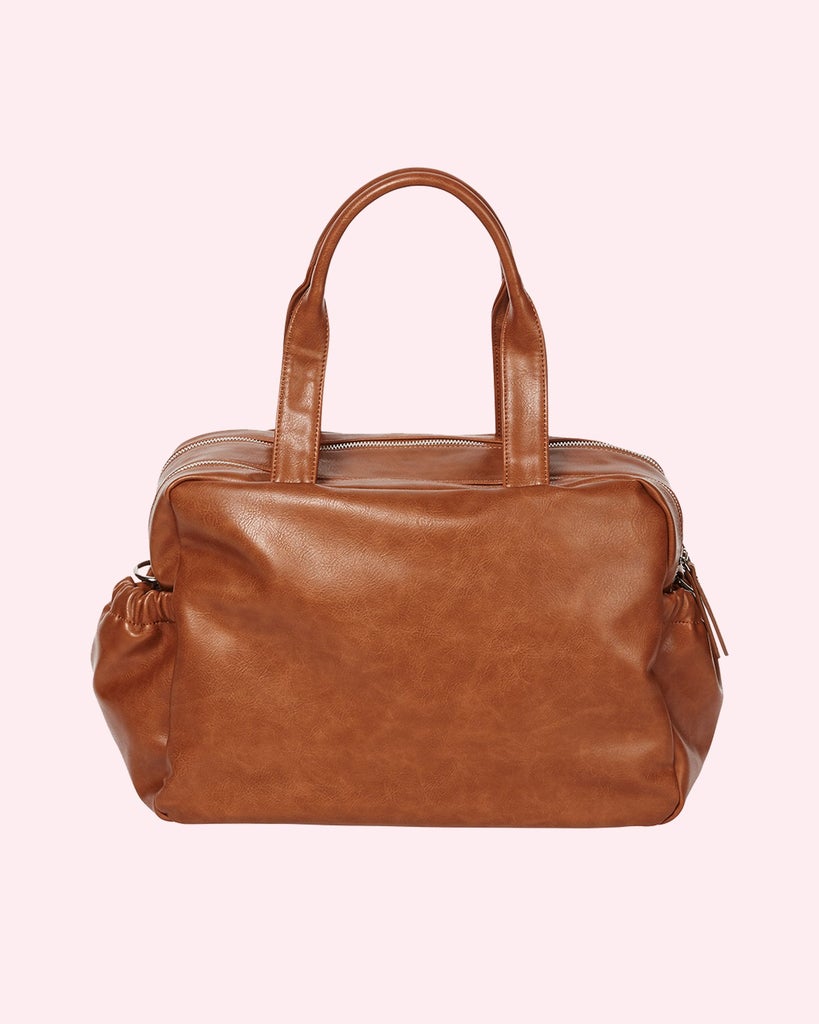 Vegan Leather Nappy Carry All - Tan