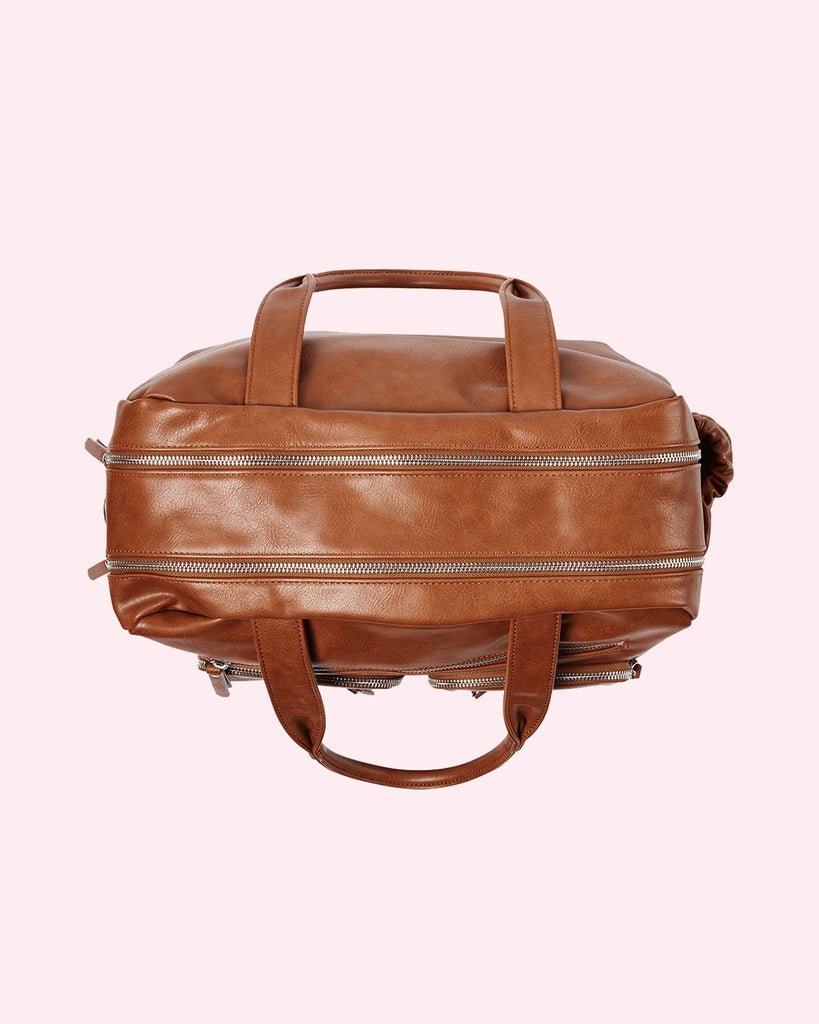 Vegan Leather Nappy Carry All - Tan