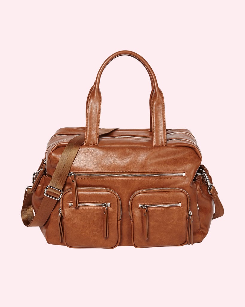 Vegan Leather Nappy Carry All - Tan