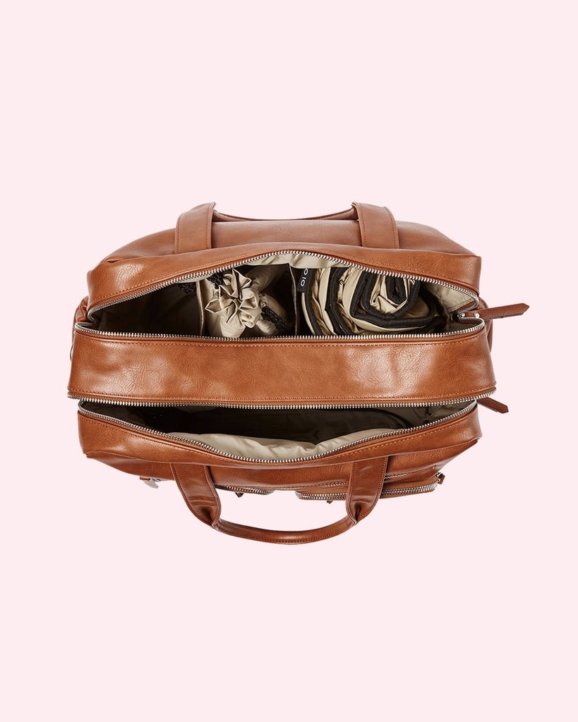 Vegan Leather Nappy Carry All - Tan