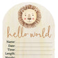 Hello World Lion Wooden Arch Birth Disc