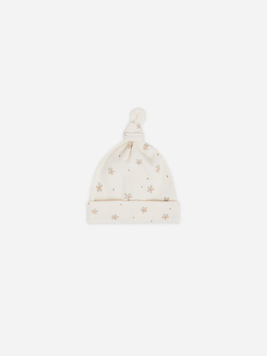 Quincy Mae Knotted Baby Hat - Dotty Floral 0-6M