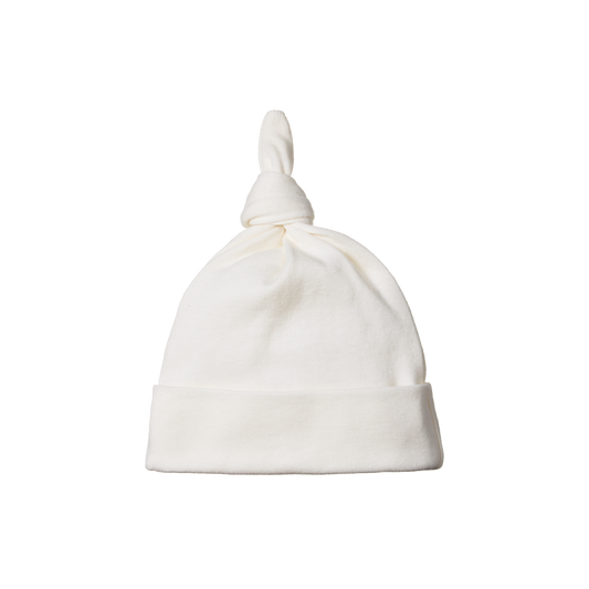 Nature Baby Cotton Knotted Beanie - Natural