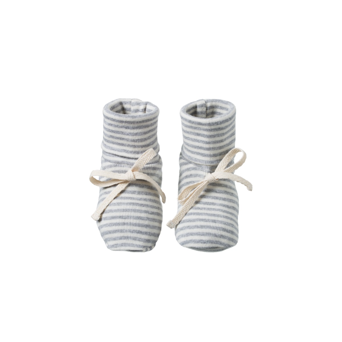 Nature Baby Booties - Grey Marl Stripe