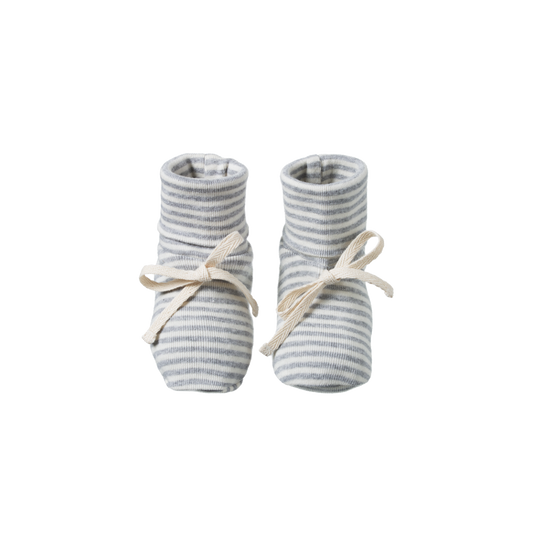 Nature Baby Booties - Grey Marl Stripe