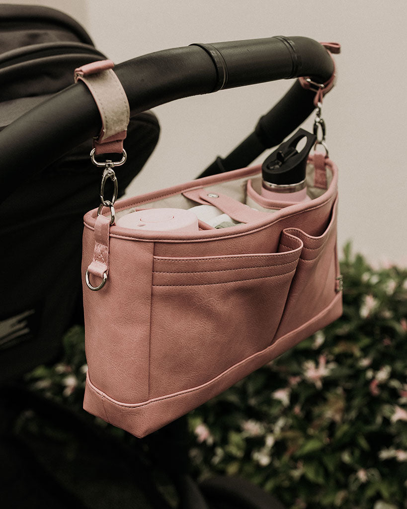 Stroller Organiser/Pram Caddy - Dusty Rose