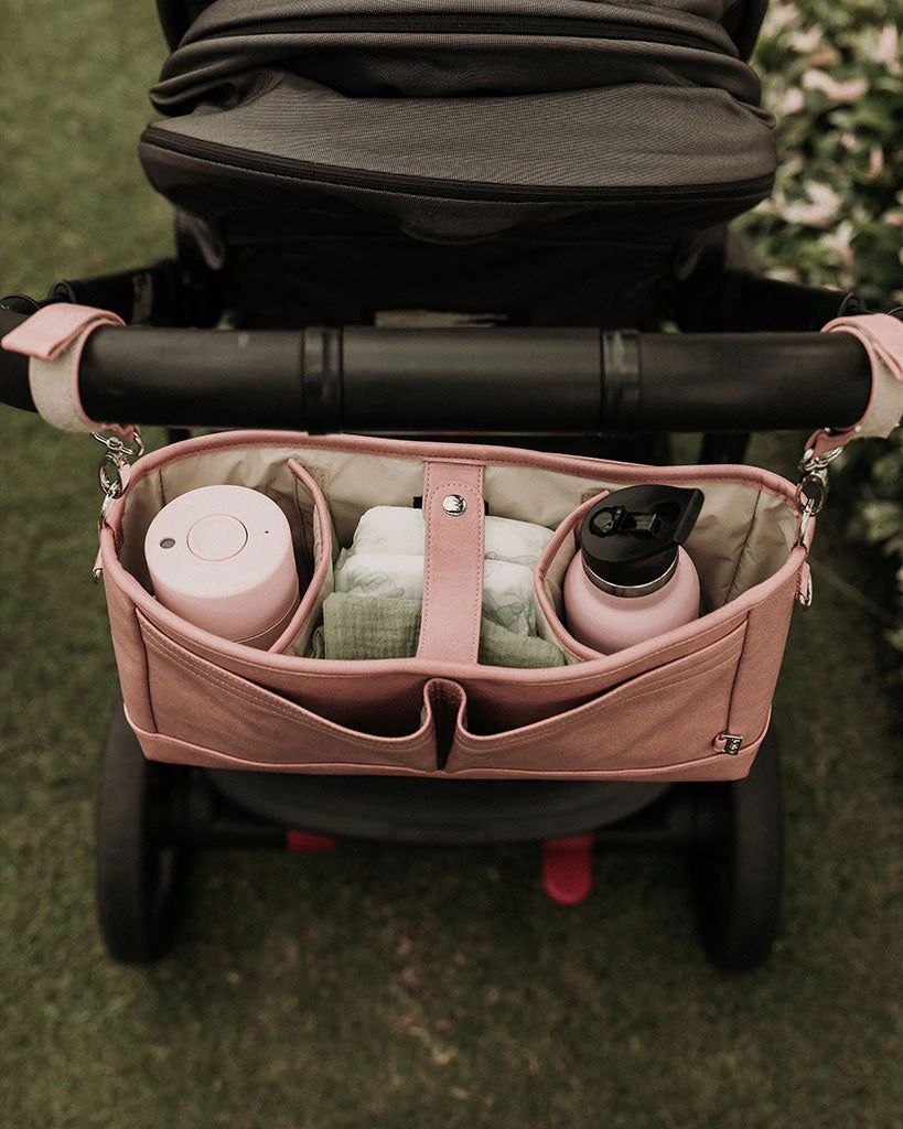 Stroller Organiser/Pram Caddy - Dusty Rose