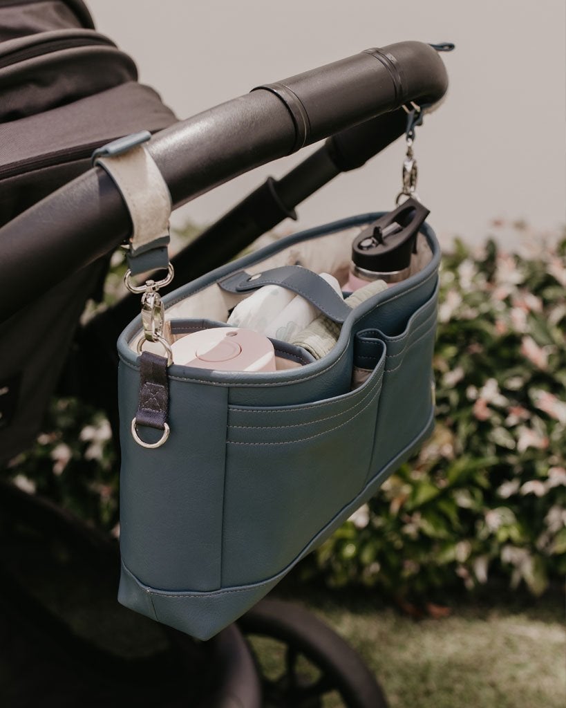 Stroller Organiser/Pram Caddy - Stone Blue