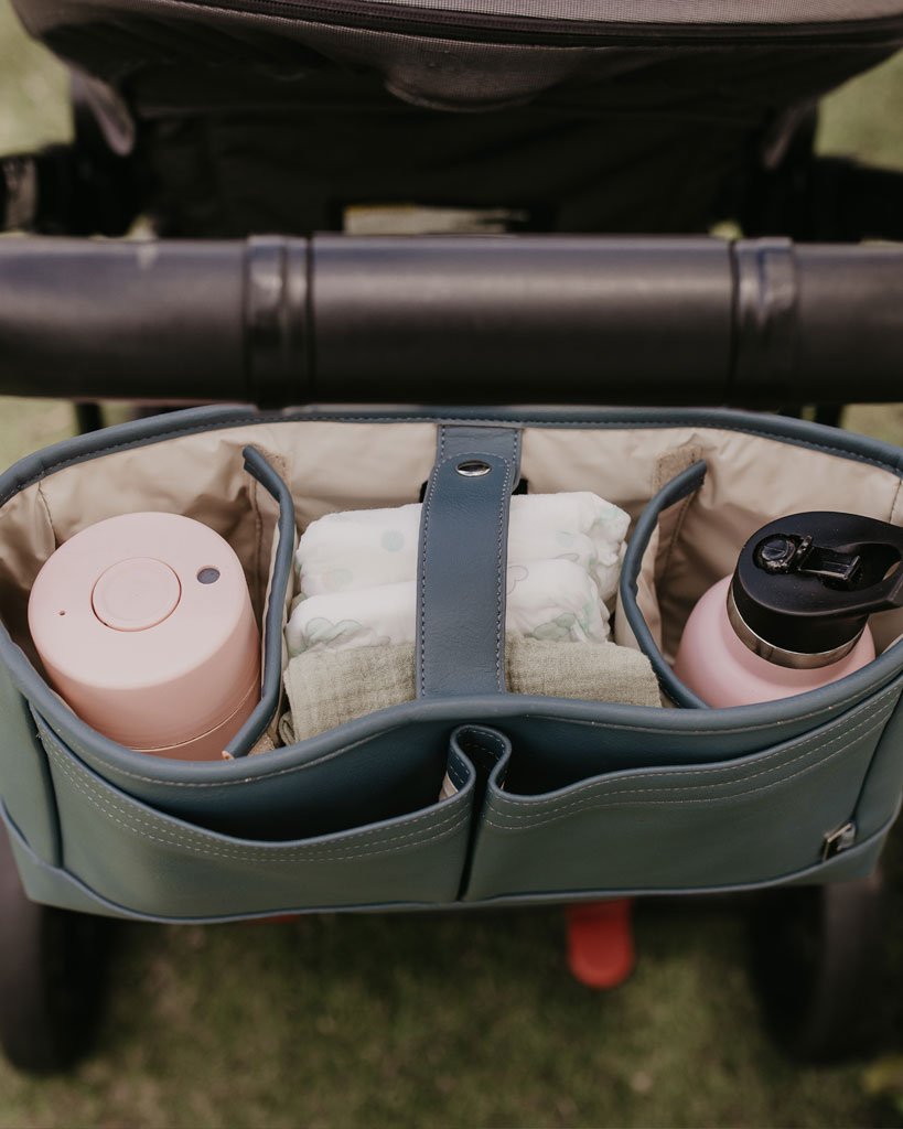 Stroller Organiser/Pram Caddy - Stone Blue
