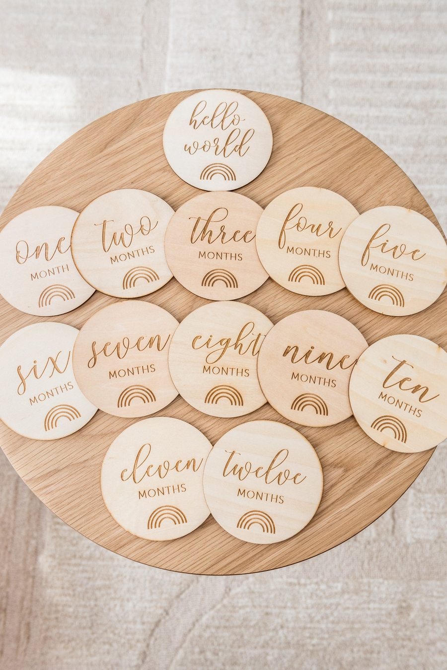 Wooden Milestone Discs - Monthly
