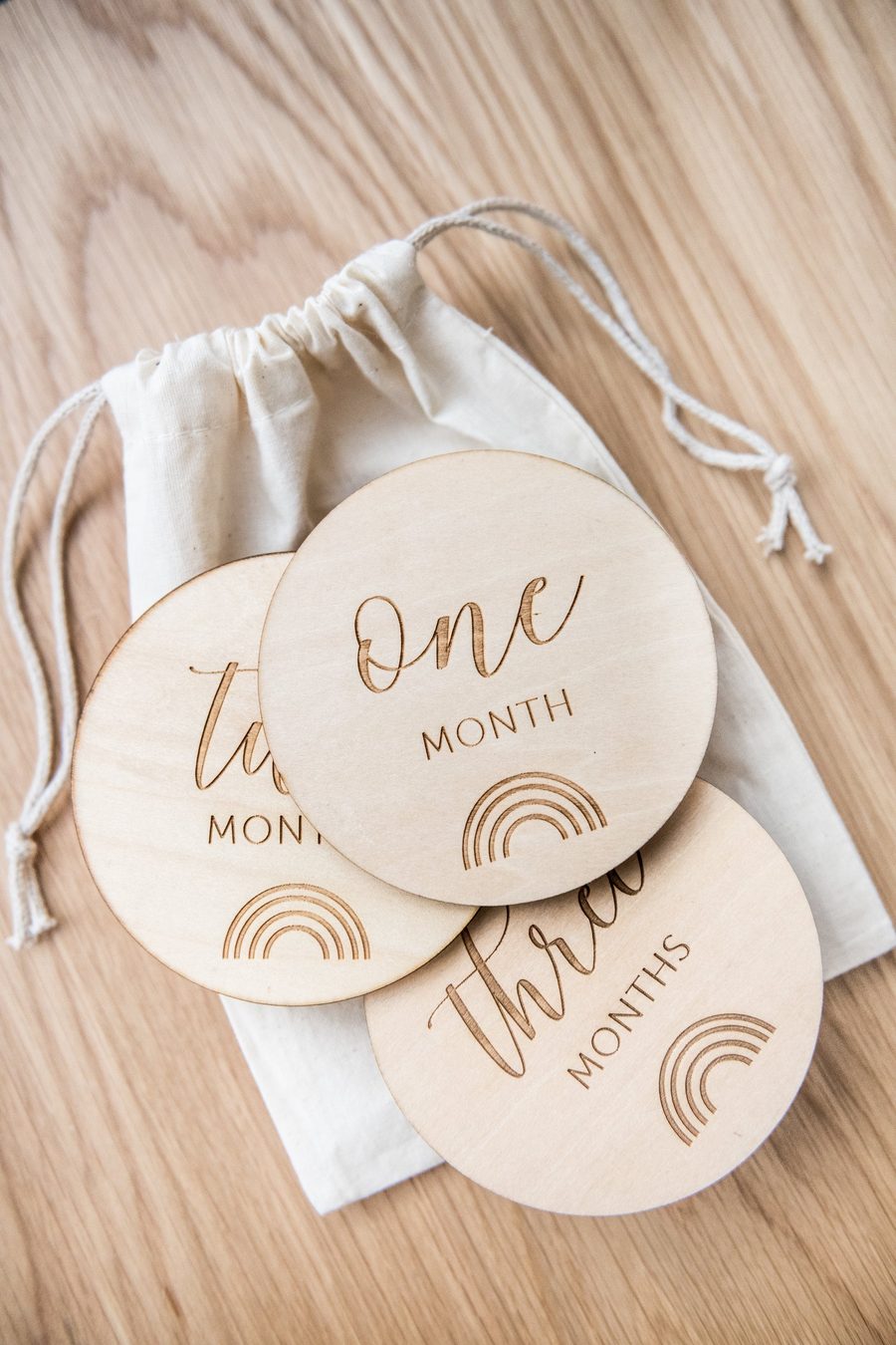 Wooden Milestone Discs - Monthly