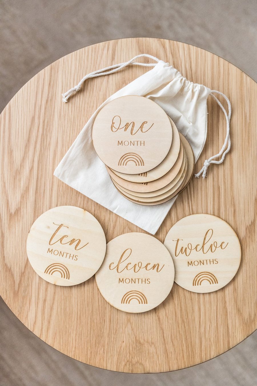 Wooden Milestone Discs - Monthly