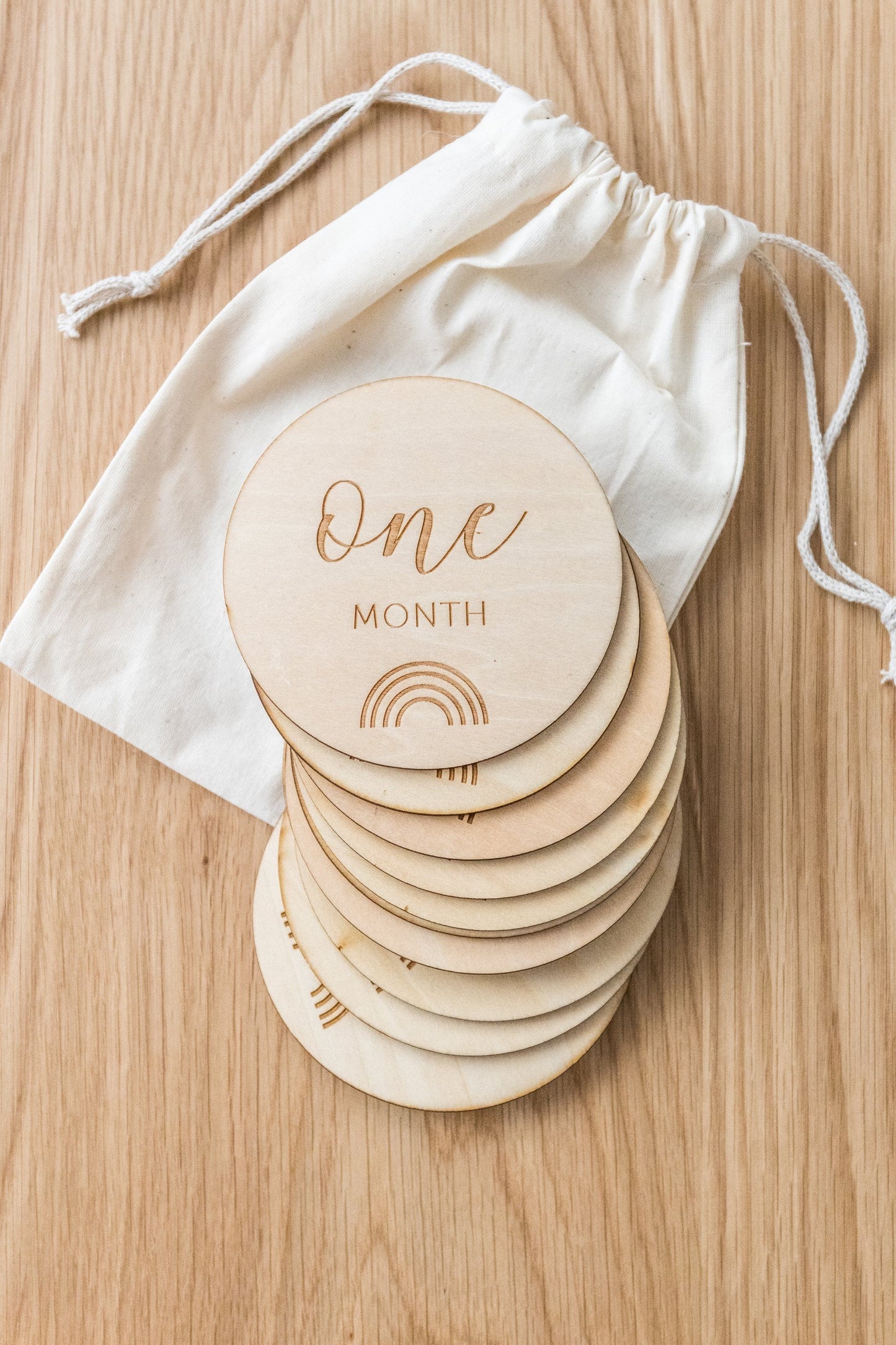 Wooden Milestone Discs - Monthly